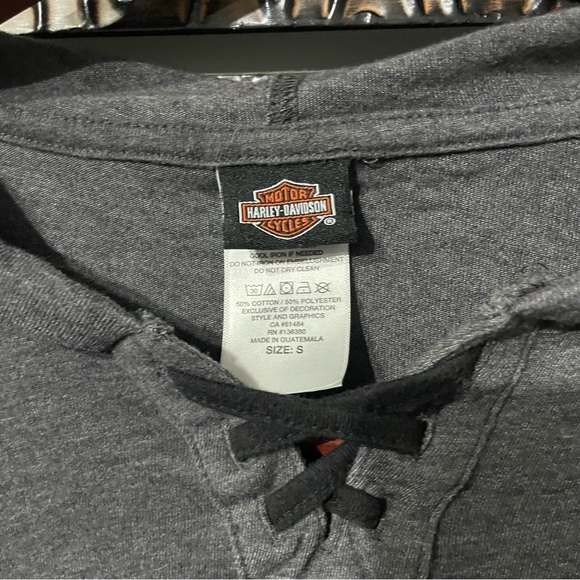 Harley-Davidson Women’s Long-Sleeve Hooded T-Shirt – Size Small - Picture 4 of 6